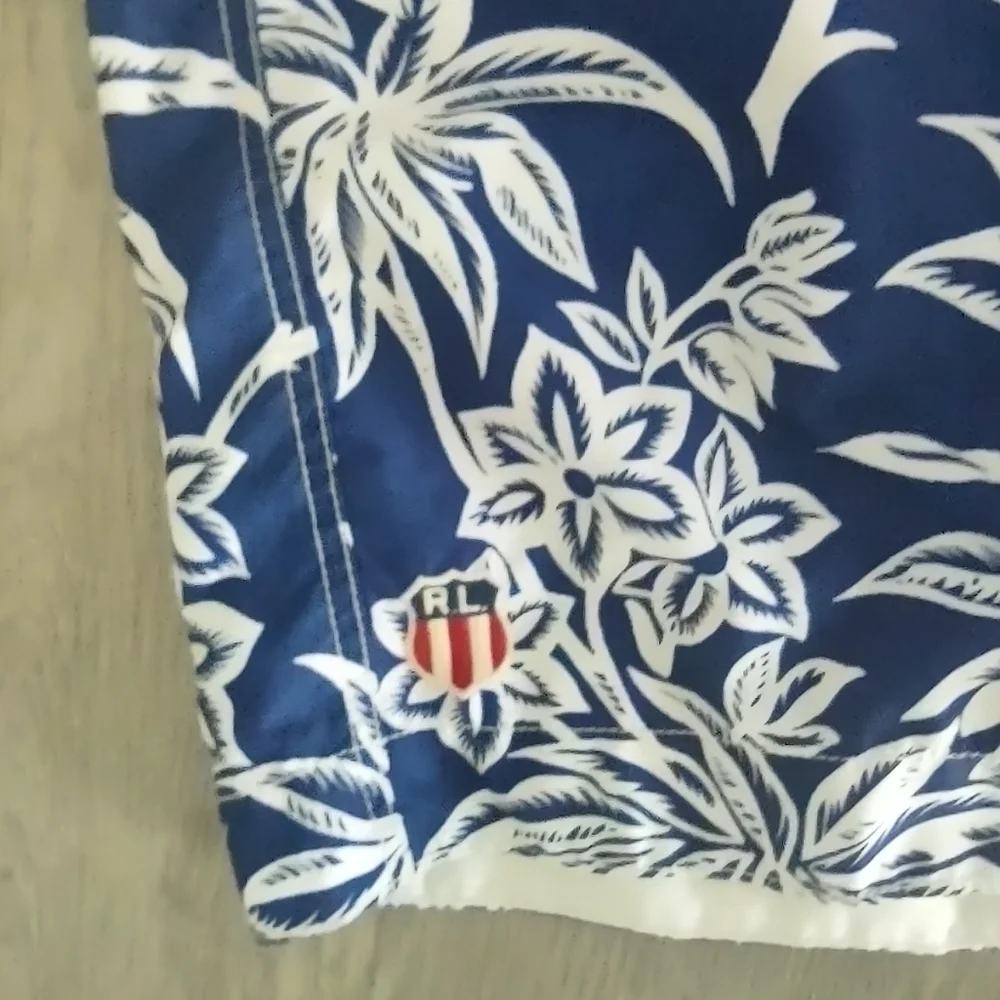 Polo Jeans Vtg Hawaiian Flowered Board Shorts By Ralph Lauren Size Xl Men' Lined